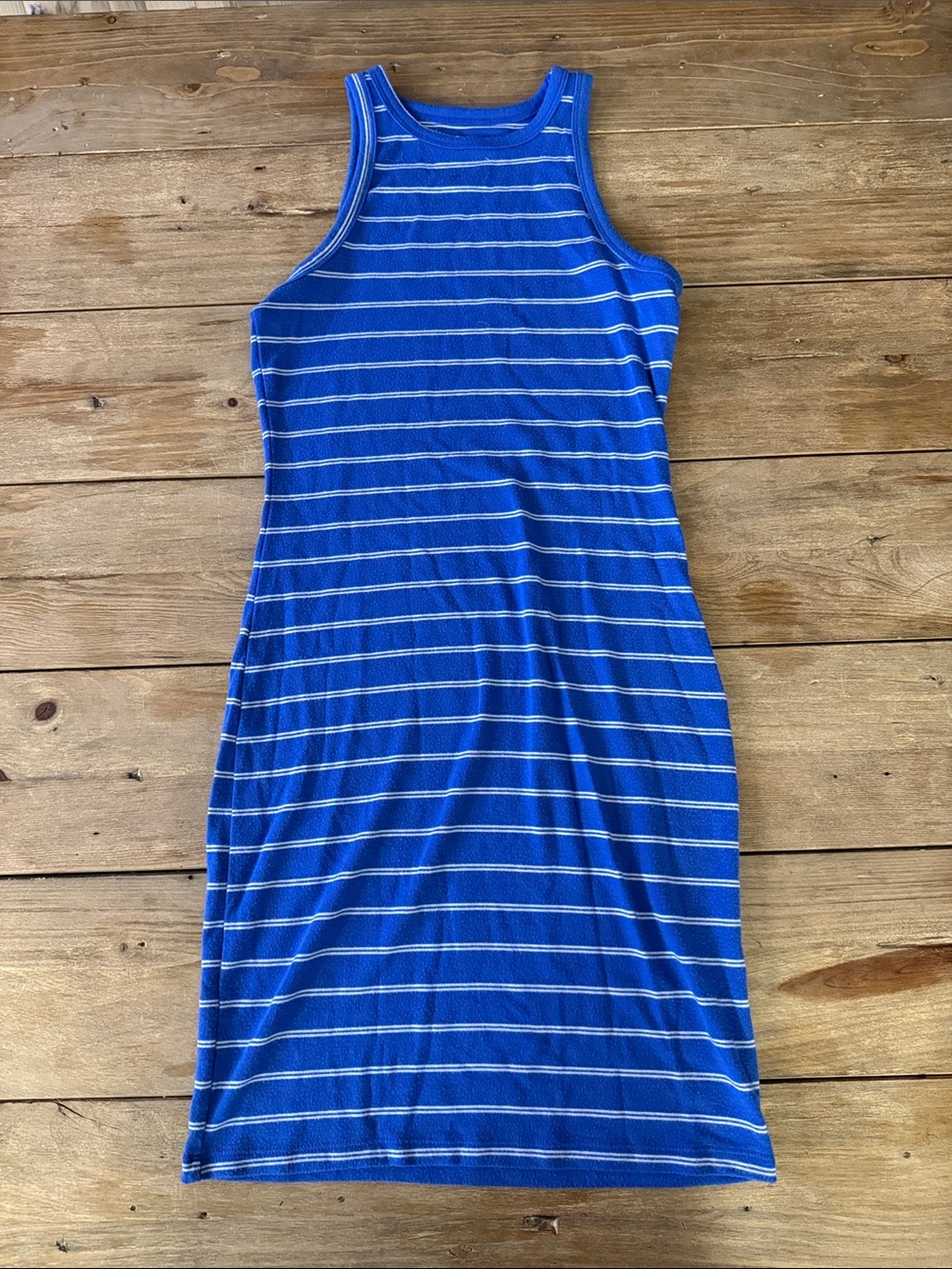 SO Blue & White Striped Tank Dress